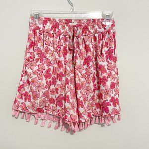 Simply Southern Size S/M Printed Floral Tassel Flowy Shorts